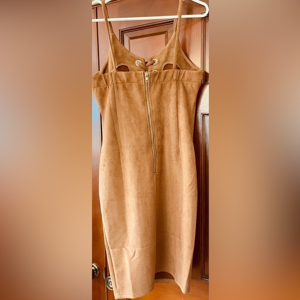 Hot & Delicious faux suede stretchy bodycon dress - Picture 2 of 5